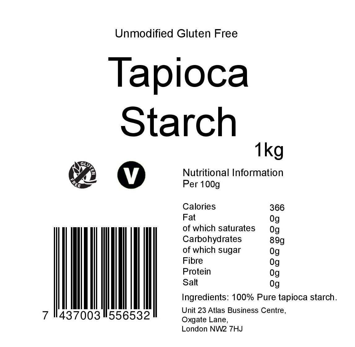 yourhealthstore Unmodified Tapioca Starch 1kg, Premium Quality, Gluten ...