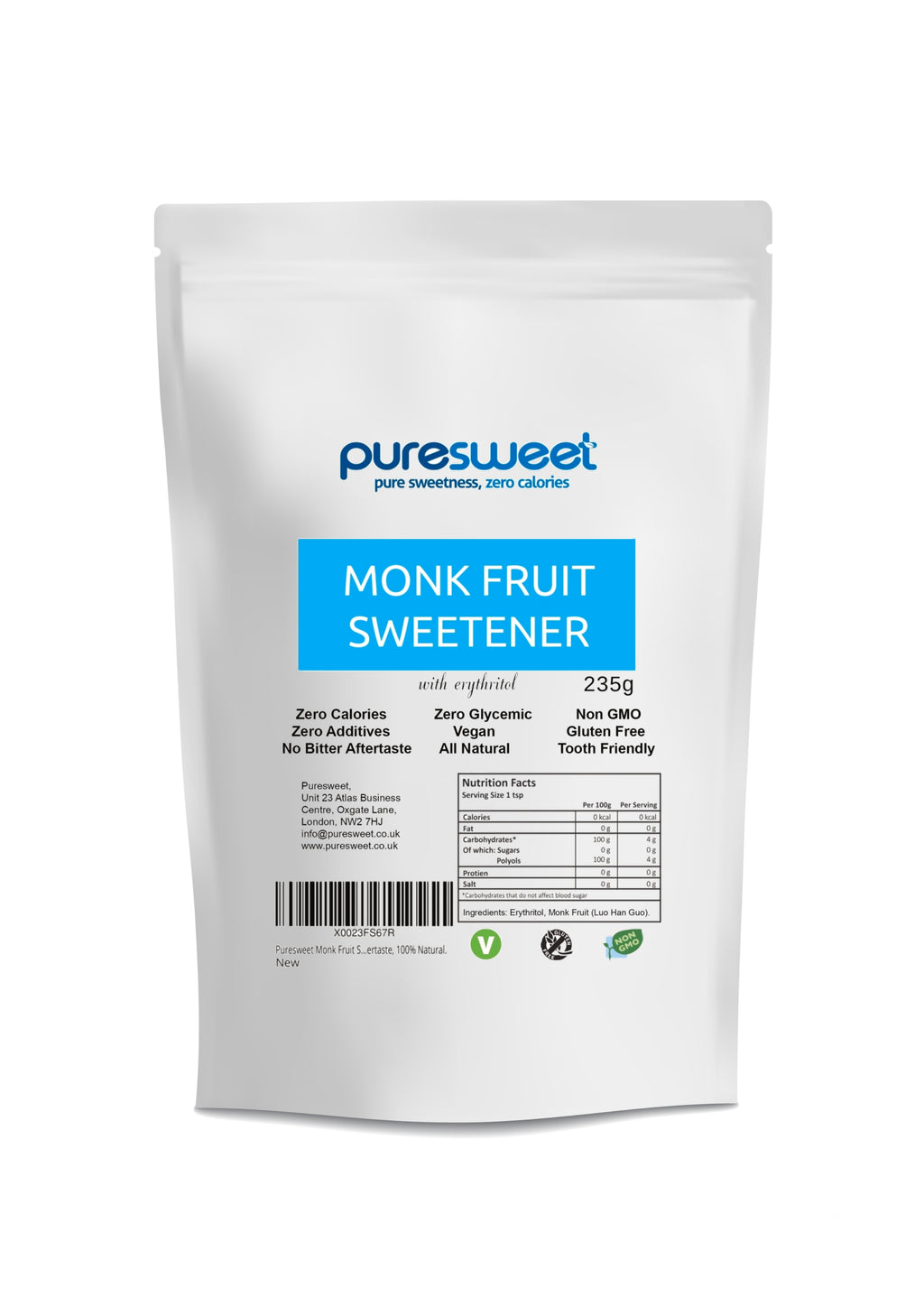 Puresweet Monk Fruit Sweetener 235g