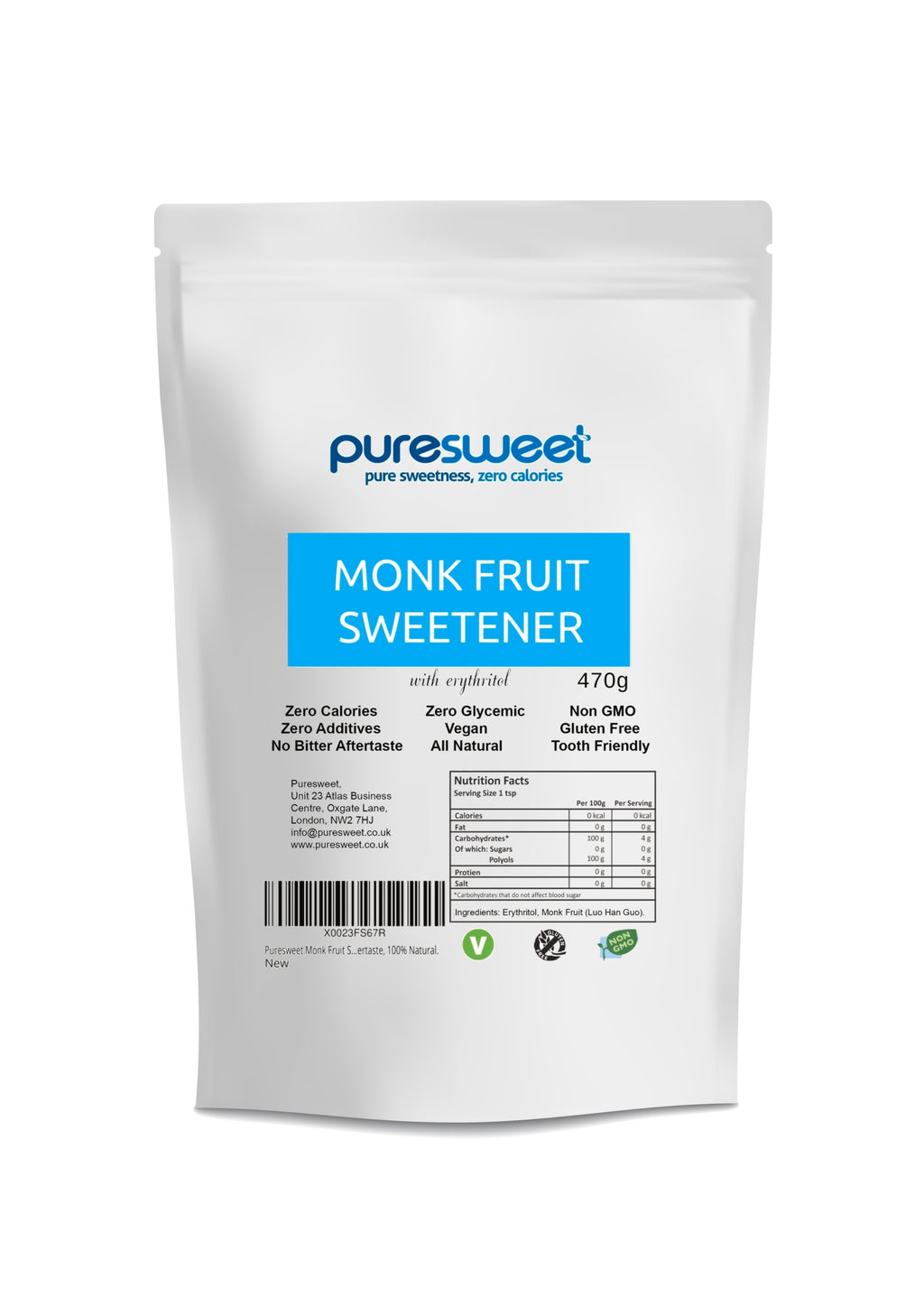 Puresweet Monk Fruit Sweetener 470g