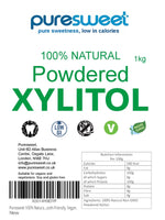 Puresweet 100% Natural Powdered Xylitol 1kg, Tooth Friendly, Vegan, Non GMO.