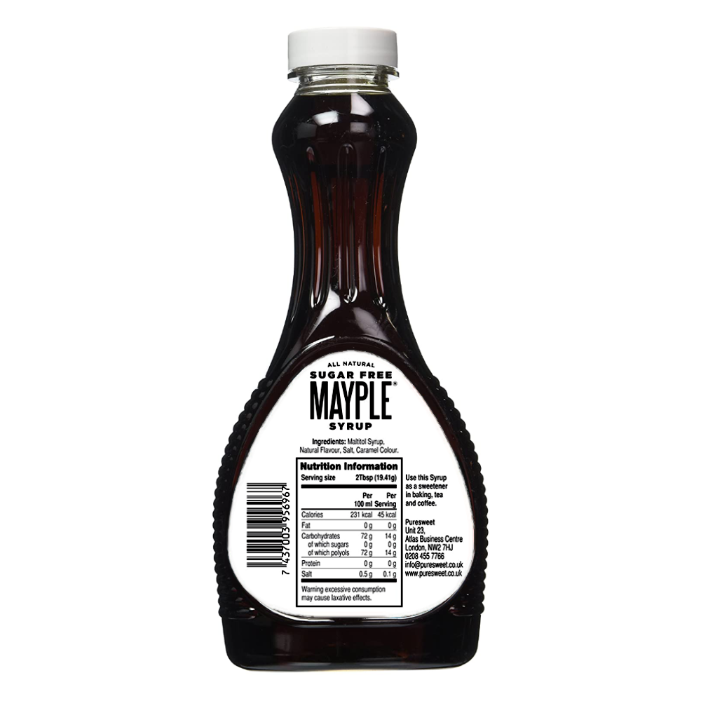 Mayple® Syrup by Puresweet 355ml, 100% Natural Sugar Free Maple Syrup Alternative, Great Taste, Gluten Free, Vegan.
