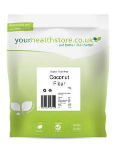 yourhealthstore Premium Organic Gluten Free Coconut Flour 1kg, Non GMO, Vegan, Keto, (Recyclable Pouch)