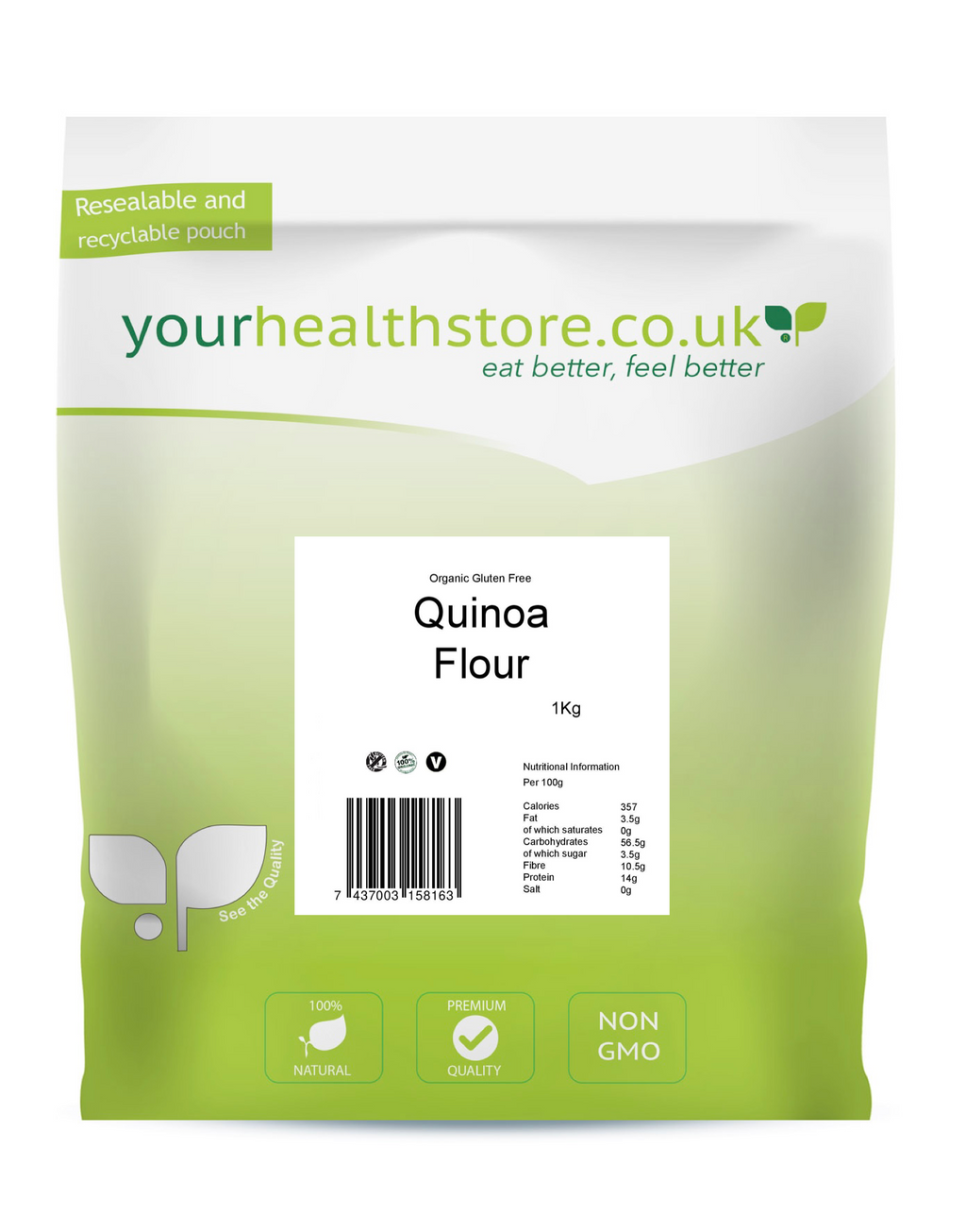 yourhealthstore Premium Organic Gluten Free Quinoa Flour 1kg