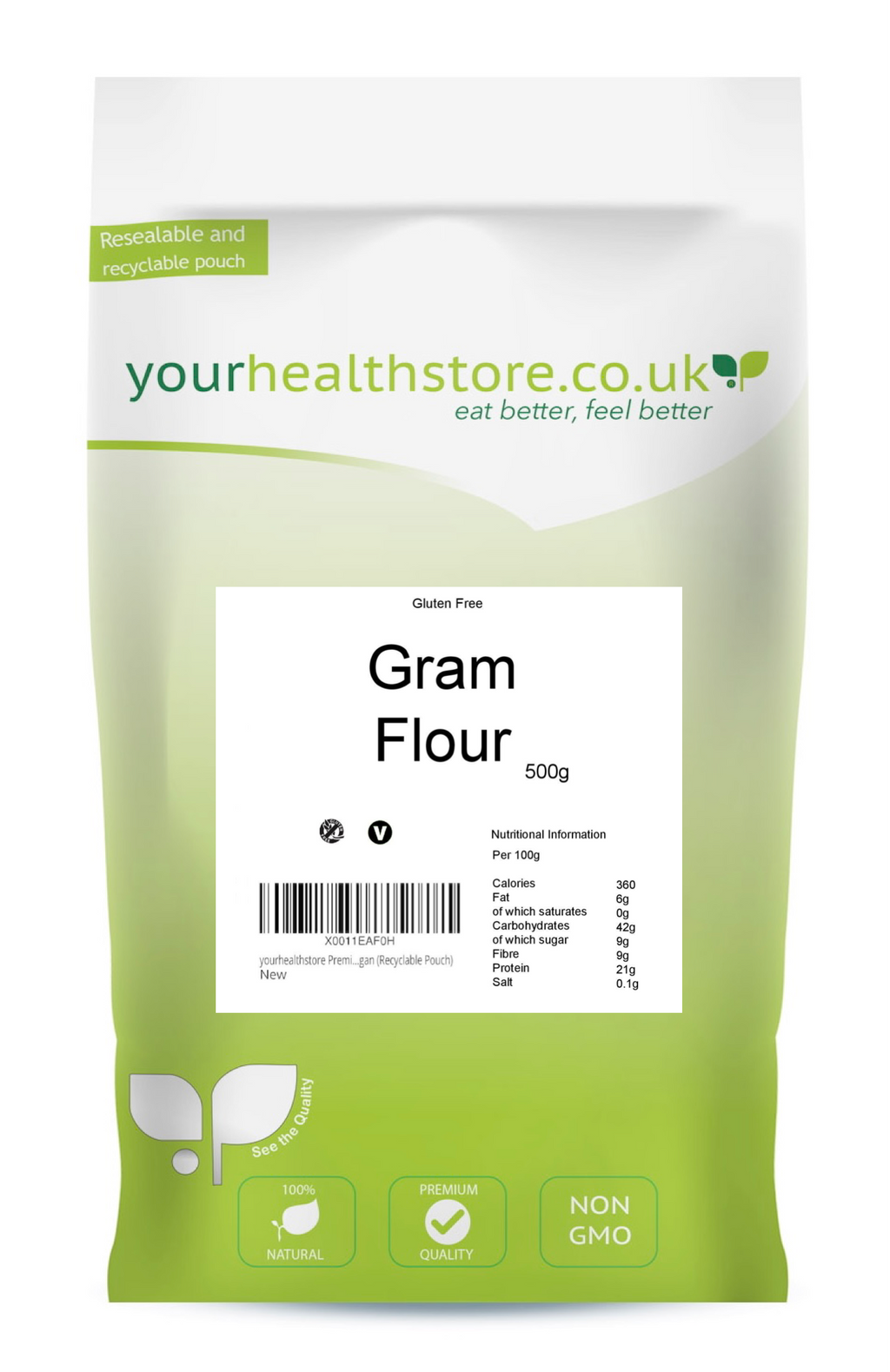 yourhealthstore Premium Gluten Free Gram Flour 500g (Chickpea Flour)