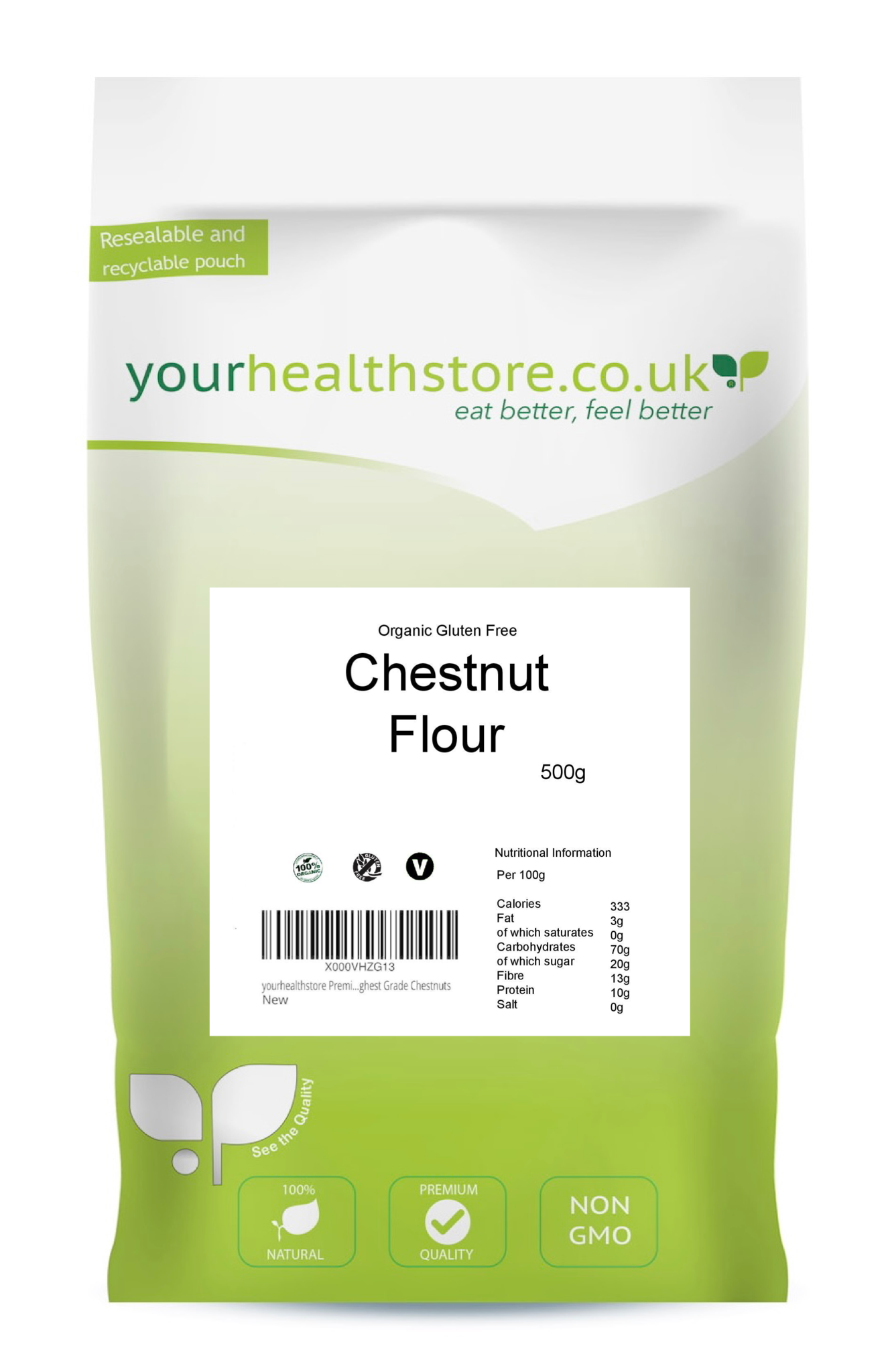 yourhealthstore Premium Gluten Free Chestnut Flour 500g
