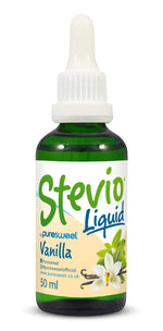 Stevio® Stevia Liquid Drops 50ml, Vanilla Flavour, 100% Natural, Zero Calories, Glass Bottle.